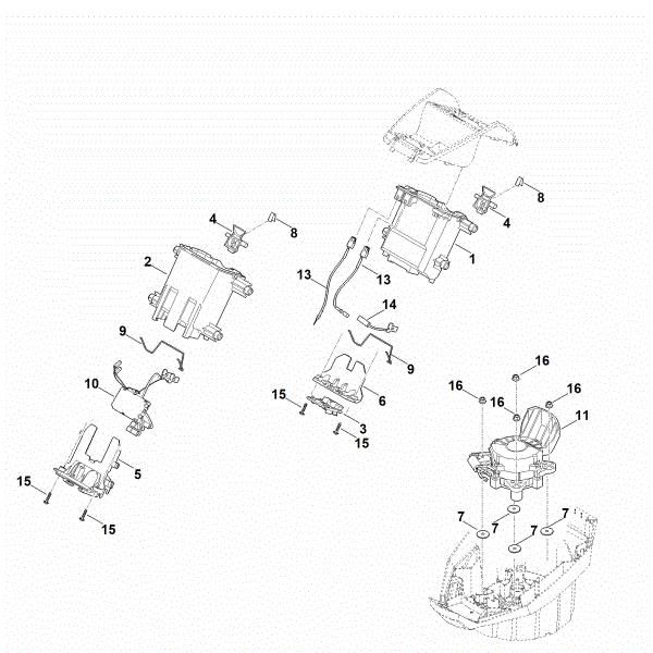 Imagem de C - Suporte da bateria, sistema eletrónico, motor elétrico MVP 850.1 X