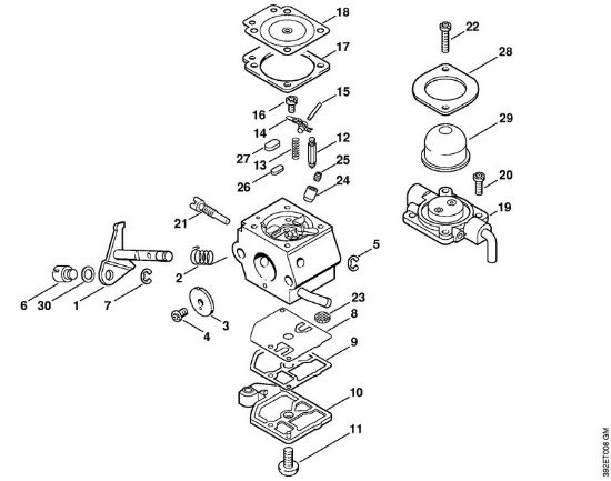 Máquina com rolo para varrer (KW) KW 85 Carburador C1Q-S45 da marca Stihl