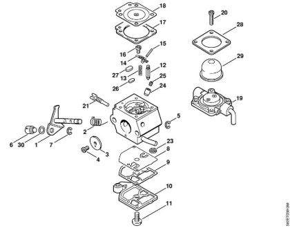 Máquina com rolo para varrer (KW) KW 85 Carburador C1Q-S56 (16.2001) da marca Stihl