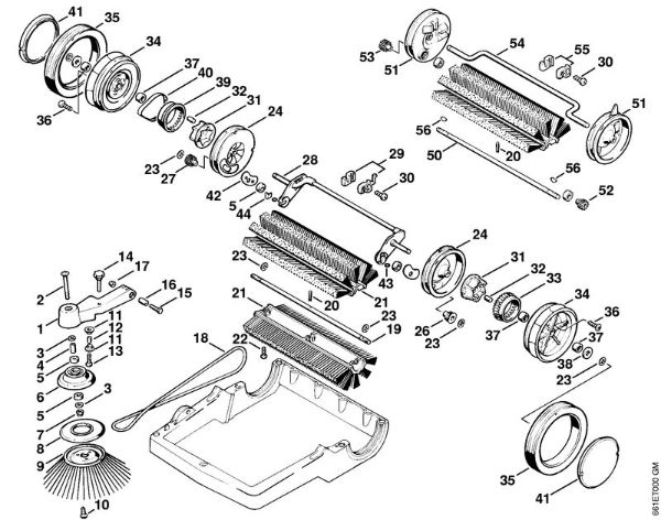 Vassouras (KG) BM 500 Escova, Roda da marca Stihl