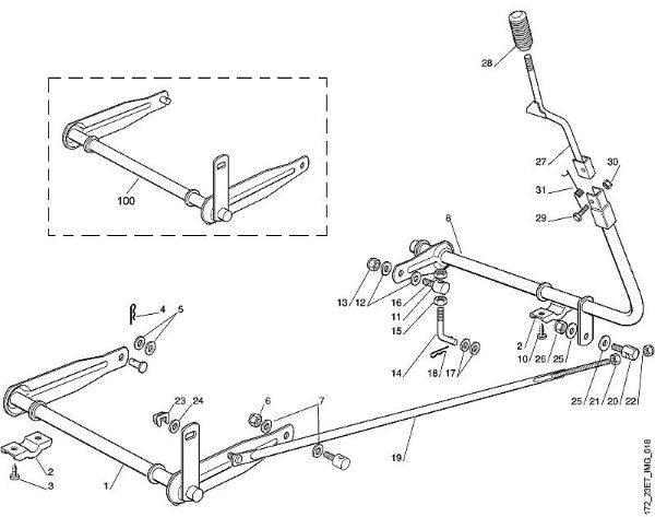 MR MR 340 G - Elevação do mecanismo de corte da marca Viking