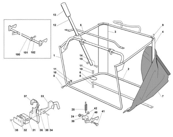 Imagem de K - Cesta de recolha de relva MT 785 S