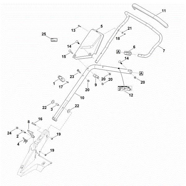 Imagem de B - Parte inferior do guiador MB 650.3 T