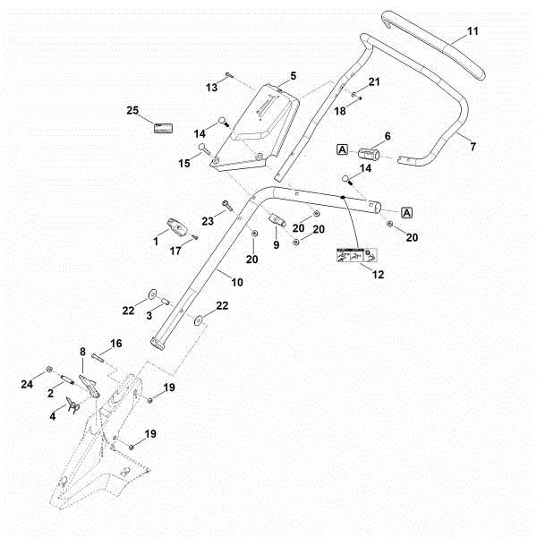 Imagem de B - Parte inferior do guiador MB 650.3 V