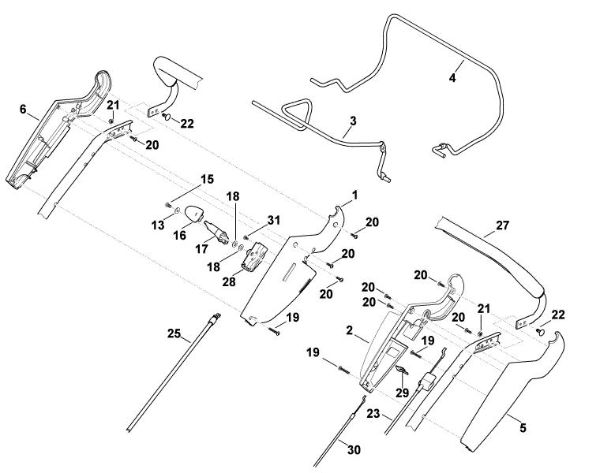 Imagem de A - Parte superior do guiador MB 655.0 V