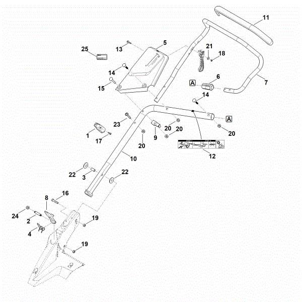 Imagem de B - Parte inferior do guiador MB 655.3 RS