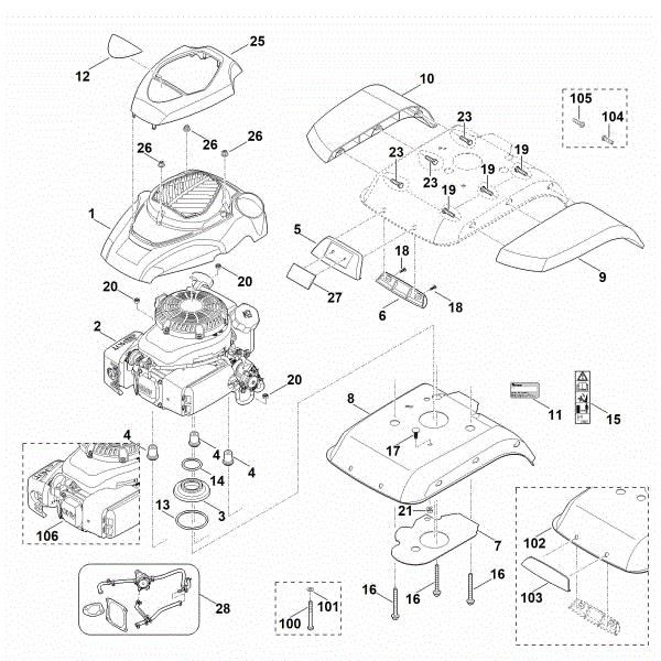 Imagem de C - Cobertura do motor HB 560.0