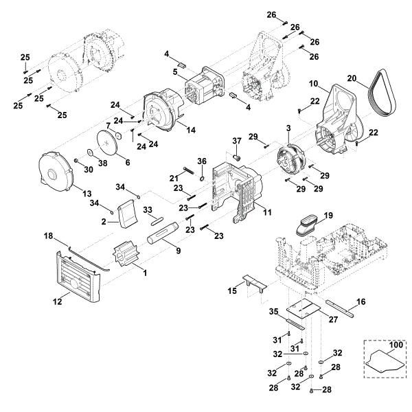 Imagem de C - Motor, mecanismo de corte GE 135.0 L