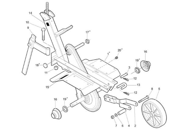 Frame (Handle-bar adjustable) MH 180 (EN709) Rotary tiller