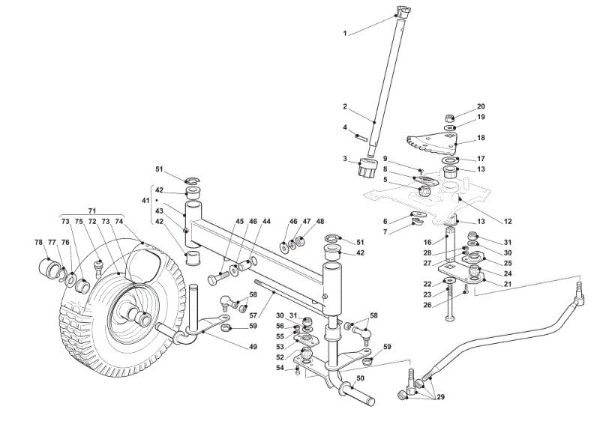 Steering arm OM 93C/13,5M Cat.2010 Garden tractor