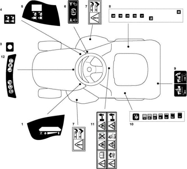 Labels (1/2) OM 93C/13,5H France Cat.2010 Garden tractor