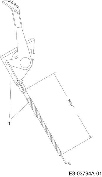Throttle cable KROSSER 92/15,5 T Cat.2010 Garden tractor