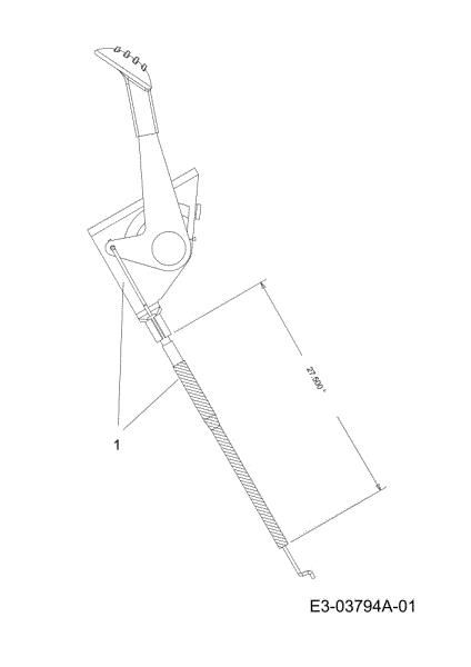 Throttle cable KROSSER 80/12,5 T Cat.2011 Garden tractor