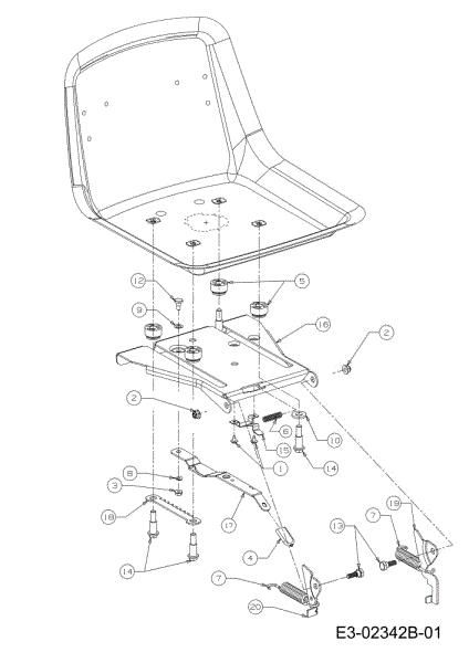 Seat support KROSSER 105/22 H Cat. 2011 (13XXXXXX636) Garden tractor