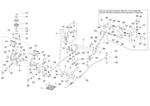 Brake controls MISTRAL 72/13 H (4in1) e EURO 5 Garden tractor
