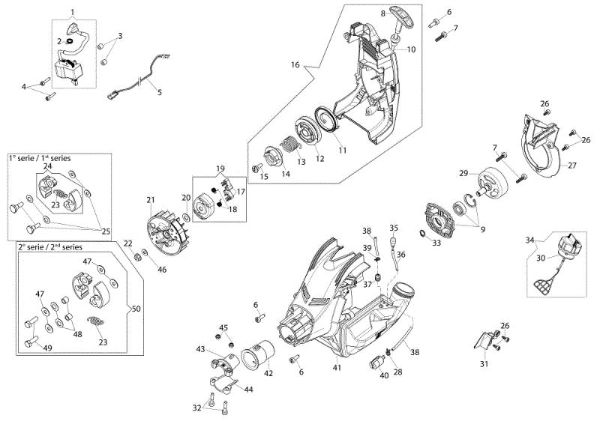 Starter assy and fuel tank BC 220 T (EURO 2) Brushcutter