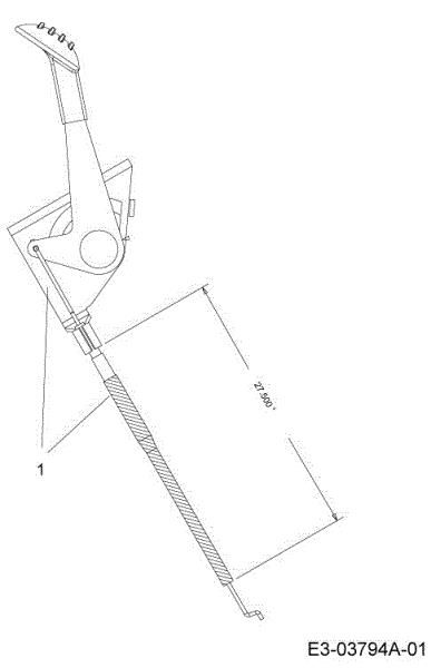 Throttle cable KROSSER 80/12,5 T Cat.2013 Garden tractor