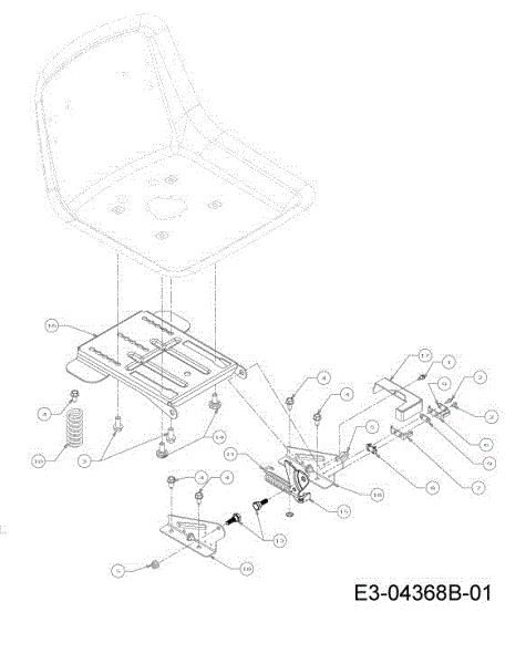 Seat support TORNADO 95/11,5 T Cat.2013 Garden tractor