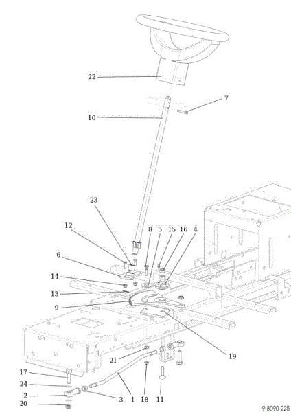 Steering arm OM 92S/16H Cat.2013 Garden tractor