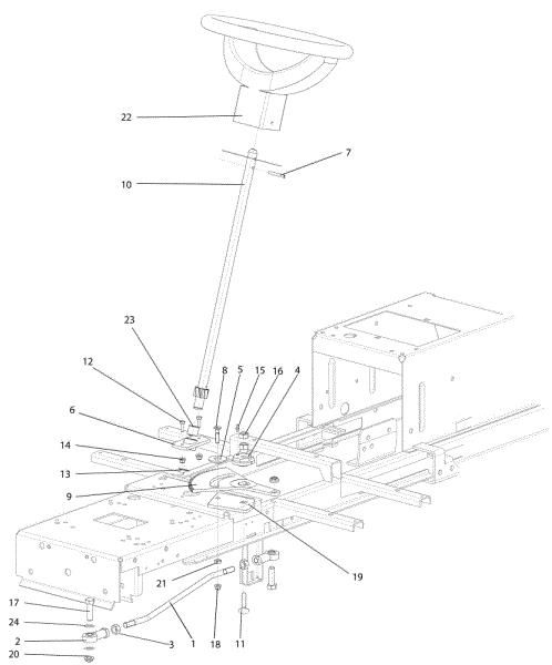 Steering arm OM 92S/16H Cat.2014 Garden tractor