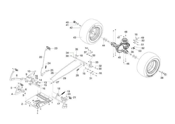Brake and gearbox controls OM 105/20 H Garden tractor