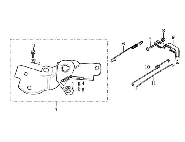 Control lever MH 150 RKS (K700 H - SN T210) Rotary tiller