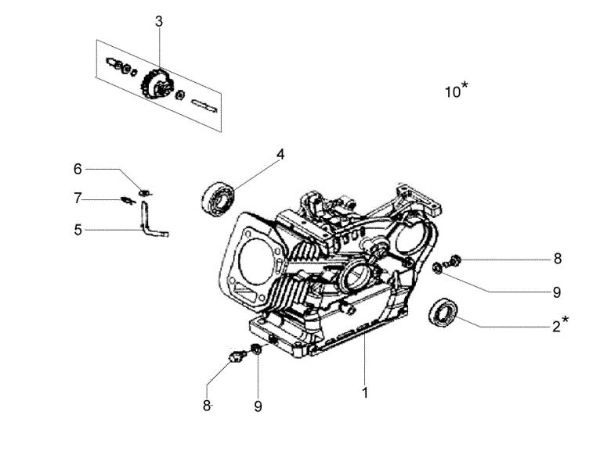Crankcase MH 180 RKS (K800 H - SN T210) Rotary tiller