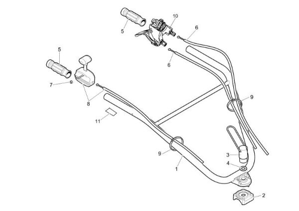Handle-bar adjustable and control box MH 190 RXS Rotary tiller