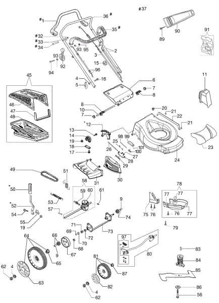 Complete illustrated parts list GV 53 TBX ALLROAD PLUS 4 Lawnmower