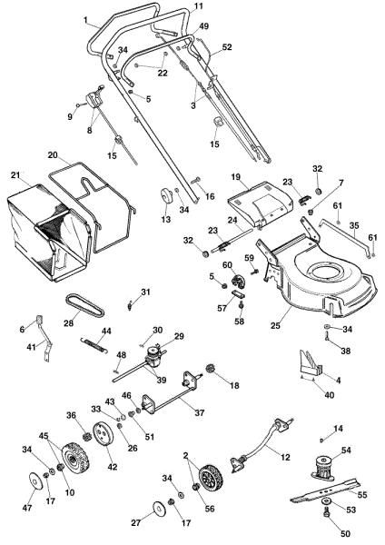 Complete illustrated parts list (From March 2002) G 53 TX Lawnmower