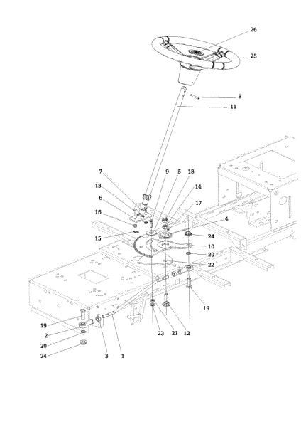 Steering arm OM 106/24 KH (K2400AVD V-Twin) Cat. 2015 Garden tractor