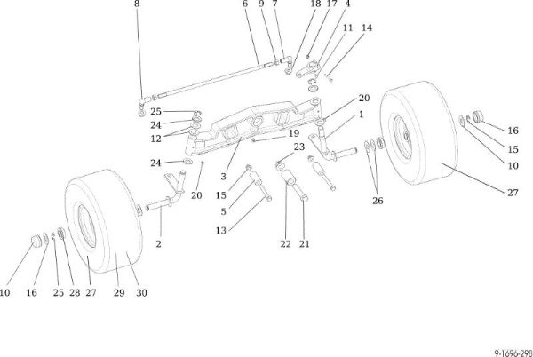 Front axle OM 107 L/17,5 H Cat. 2015 Garden tractor