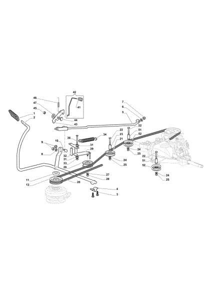 Brake and gearbox controls OM 84/14,5 K H Cat. 2016 Garden tractor
