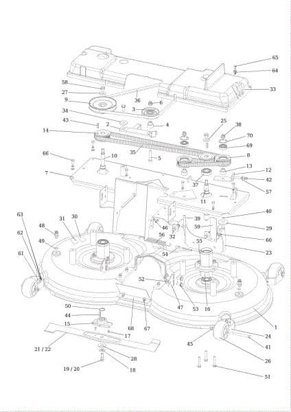Cutting plate (1) OM 124/22 H Cat. 2016 Garden tractor