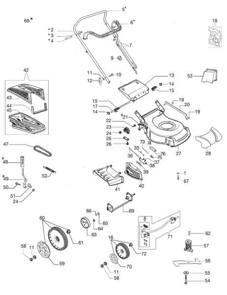 Illustrated parts list GV 48 PK ALLROAD PLUS 4 (K600) Lawnmower