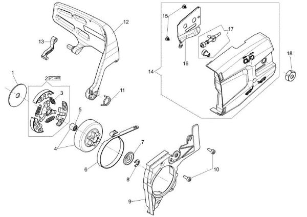 Chain cover and clutch GST 360 Chainsaw