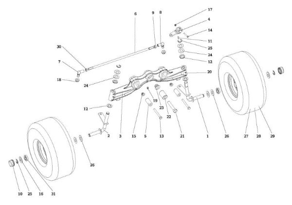 Front axle OM 106/16 KH (K1600AVD) Cat. 2017 Garden tractor
