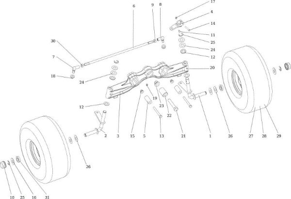 Front axle OM 124/22 HP Garden tractor