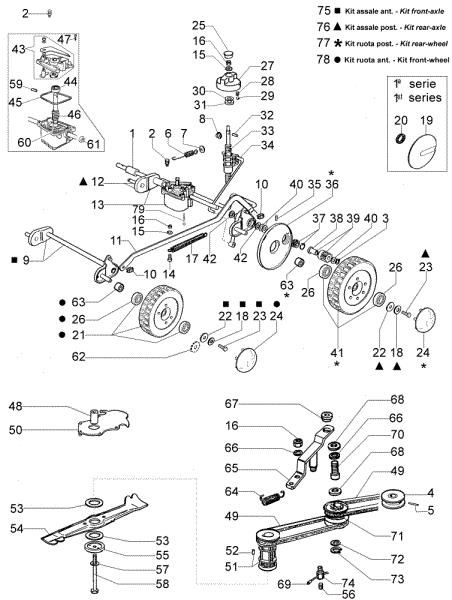 Axle assy LUX 53 TVI Lawnmower