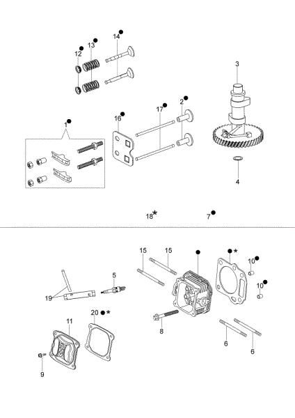 Cylinder head and valve G 48 TK COMFORT PLUS (K600) (2018) Lawnmower