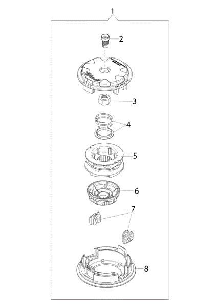 Illustrated parts list (Head "Load and Go" Ø130) BC 241 T Brushcutter
