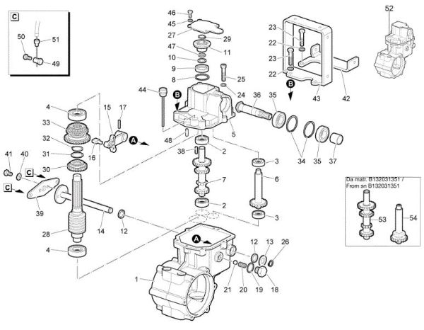 Speed gears of the change (1/2) WB 80 HR 11 Flail mowers