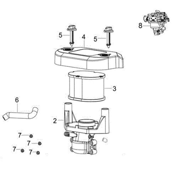 Air filter (from 05/17) OM 124/24 KH (K2400AVD V-Twin) Cat. 2018 Garden tractor