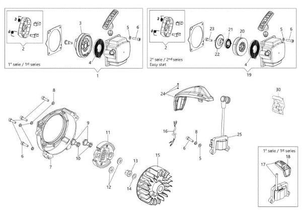 Starter assy and clutch BCH 400 S Brushcutter