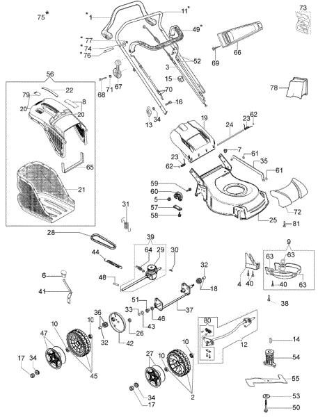 Complete illustrated parts list G 53 TBX COMFORT PLUS EURO 5 Lawnmower