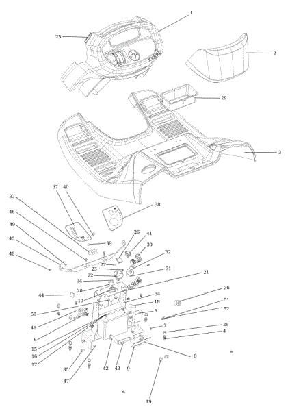 Dashboard OM 106/24 KH (K2400AVD V-Twin - EURO5) Cat. 2019 Garden tractor
