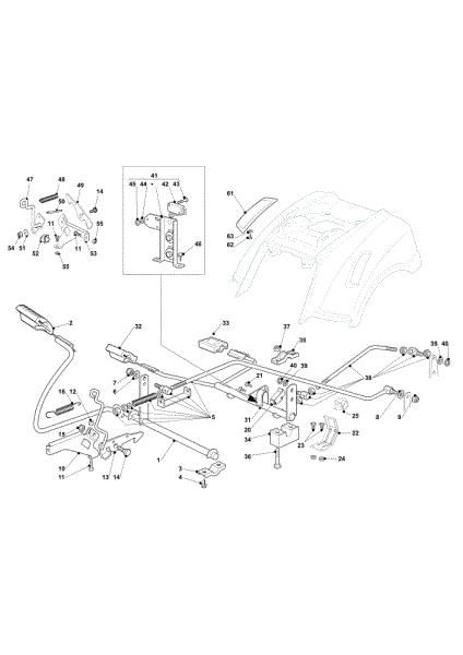 Brake and gearbox controls OM 103/21 Cat. 2020 Garden tractor