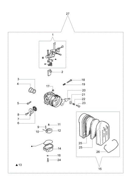 Carburetor SHA14-12L C 19/20 Spraying pump