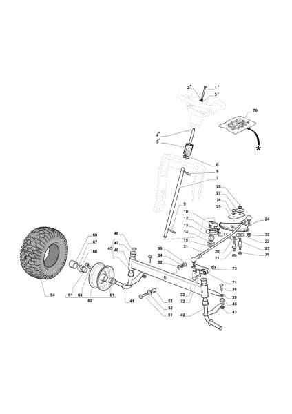 Steering arm OM 98L/14,5 K H Cat. 2021 Garden tractor