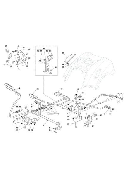 Brake and gearbox controls OM 93/16 K Cat. 2022 Garden tractor